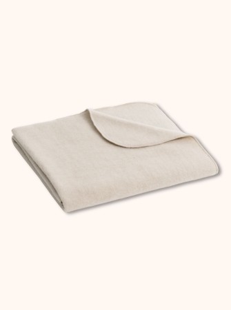 Kocyk z polaru merino dla dziecka 75 × 100 cm, GOTS, naturalnie kremowy
