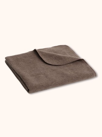 Kocyk z polaru merino dla dziecka 75 × 100 cm, GOTS, brązowy