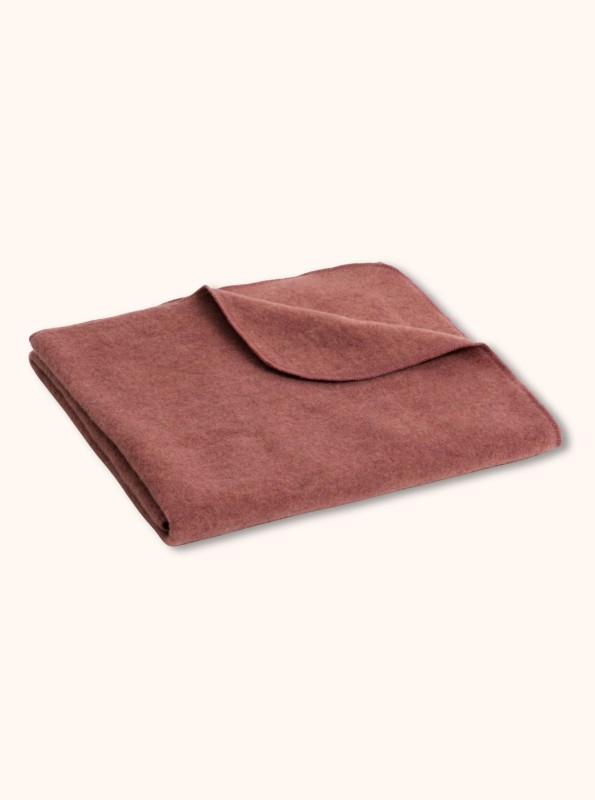 Kocyk merino dla dzieci i niemowląt, antyczny róż, 75x100 GOTS 325 g | BeWoolly
