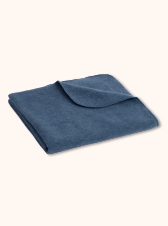 Kocyk z polaru merino dla dziecka 75 × 100 cm, GOTS, niebieski