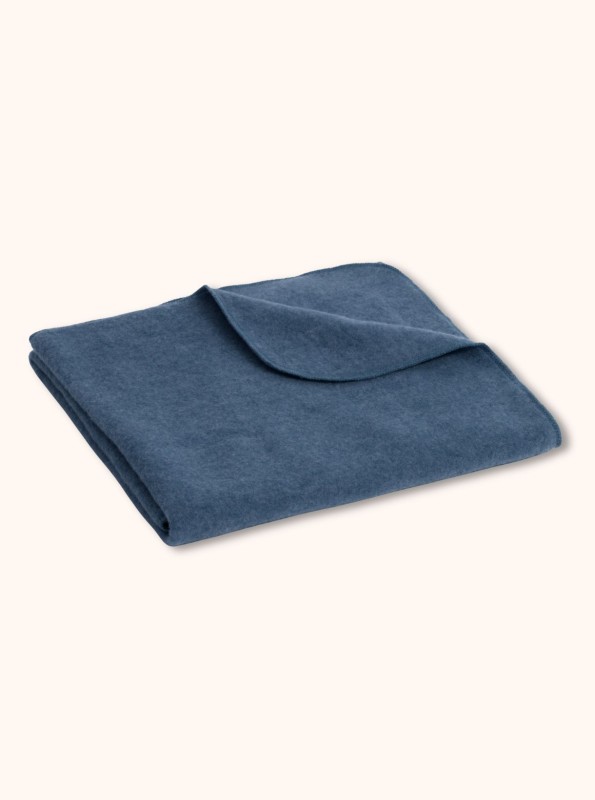 Kocyki z wełny merino dla dzieci i  niemowlą, niebieski, 75x100 GOTS 325 g | BeWoolly