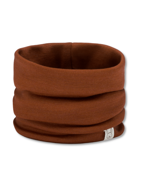 Komin z wełny merynosów i jedwabiu dla dzieci w kolorze brązowym