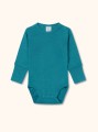 Merino body dla dzieci i niemowląt z jedwabiem, turkusowe, BeWoolly