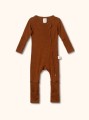 Rampers z  organicznej wełny merino i jedwabiu na zamek, brązowy - BeWoolly.jpg
