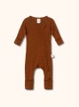Kombinezon z wełny merino i jedwabiu dla dzieci, brązowy - BeWoolly.jpg