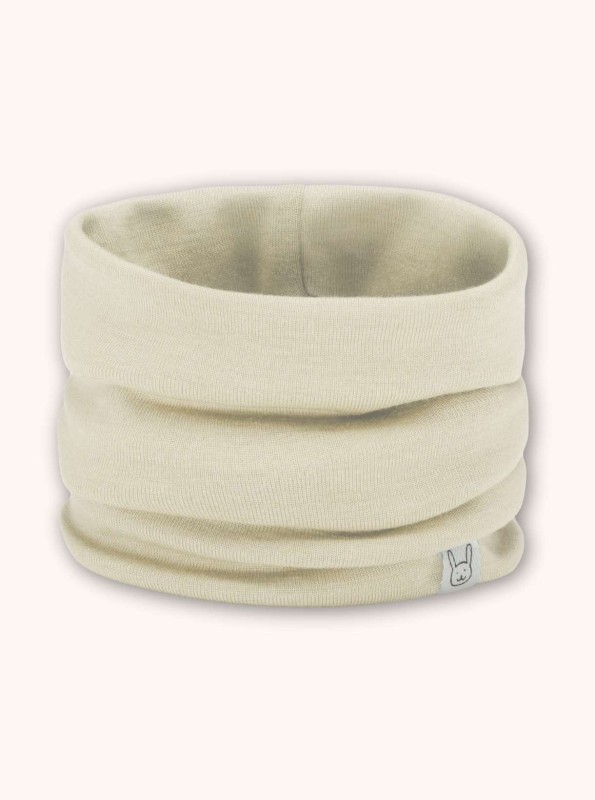 Komin z wełny merynosów i jedwabiu dla dzieci i niemowląt w kolorze kremowa