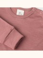 longsleeve z wełny merino i jedwabiu (GOTS) dla dzieci, brudny róż